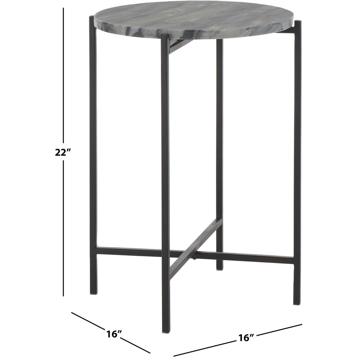 Compact round accent table sized for small spaces || ACC4604A || dimension_studio