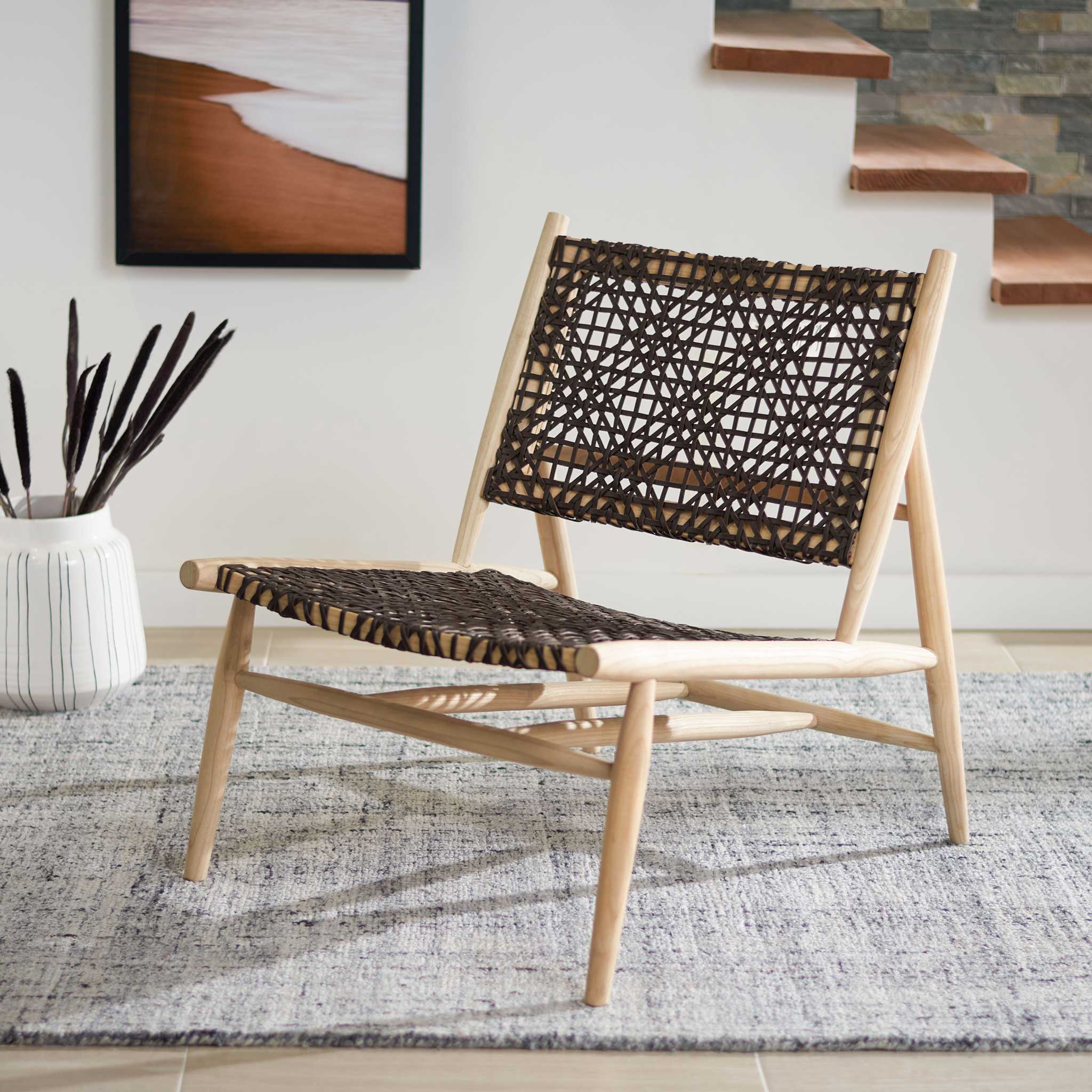 Baize Accent Chair Brown/Natural