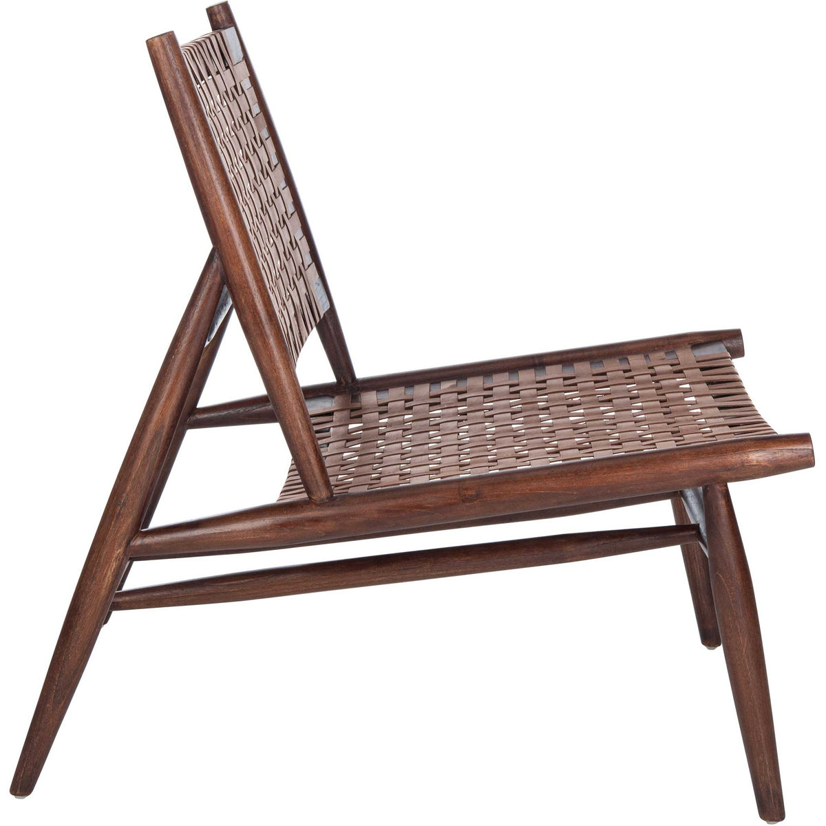 Sophie Leather Woven Accent Chair Cognac/Brown