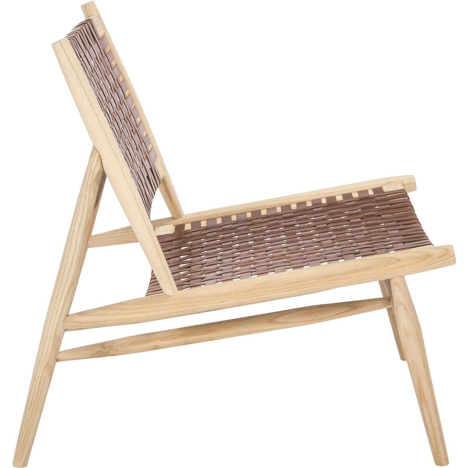 Sophie Leather Woven Accent Chair Cognac/Natural