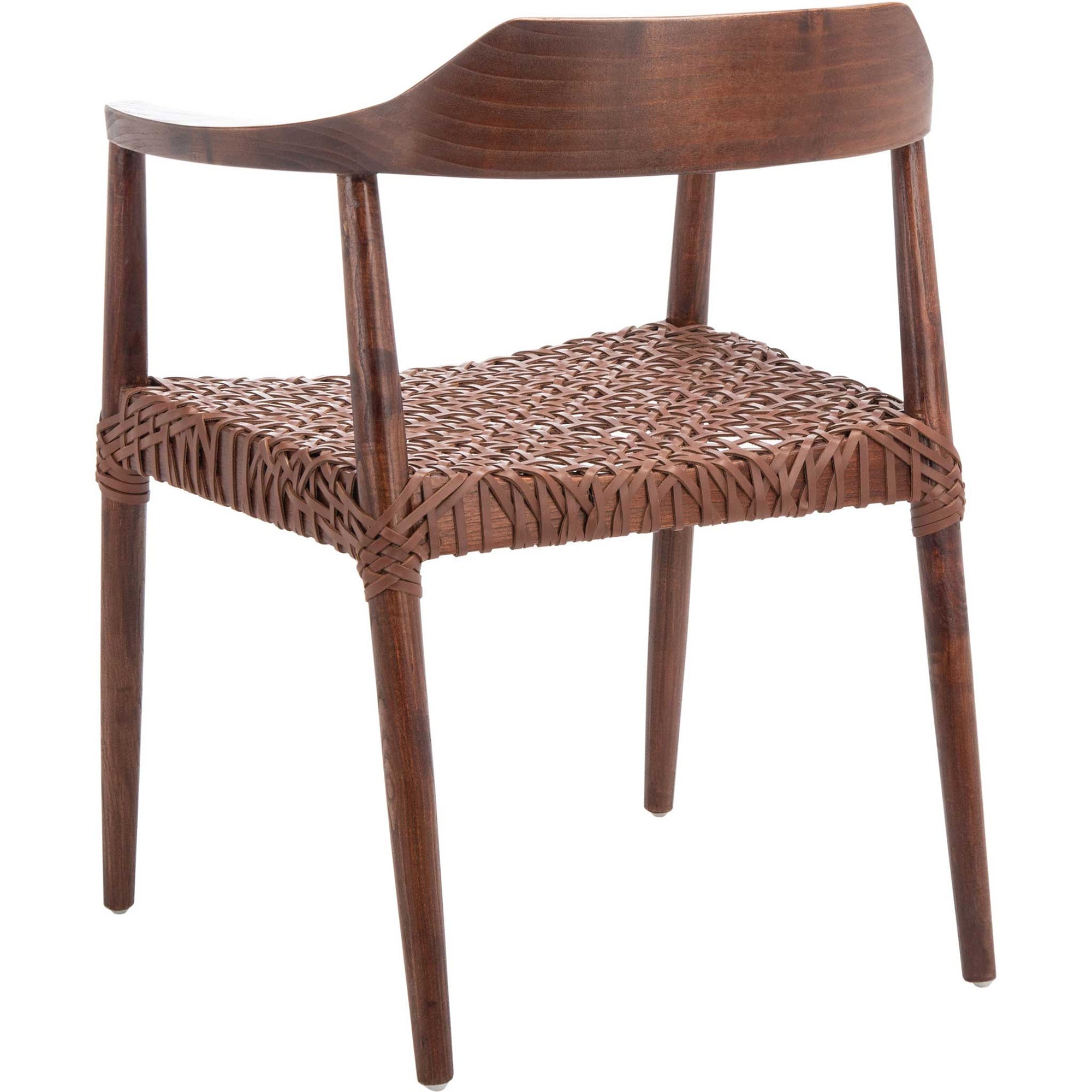 Murray Leather Woven Accent Chair Walnut/Cognac