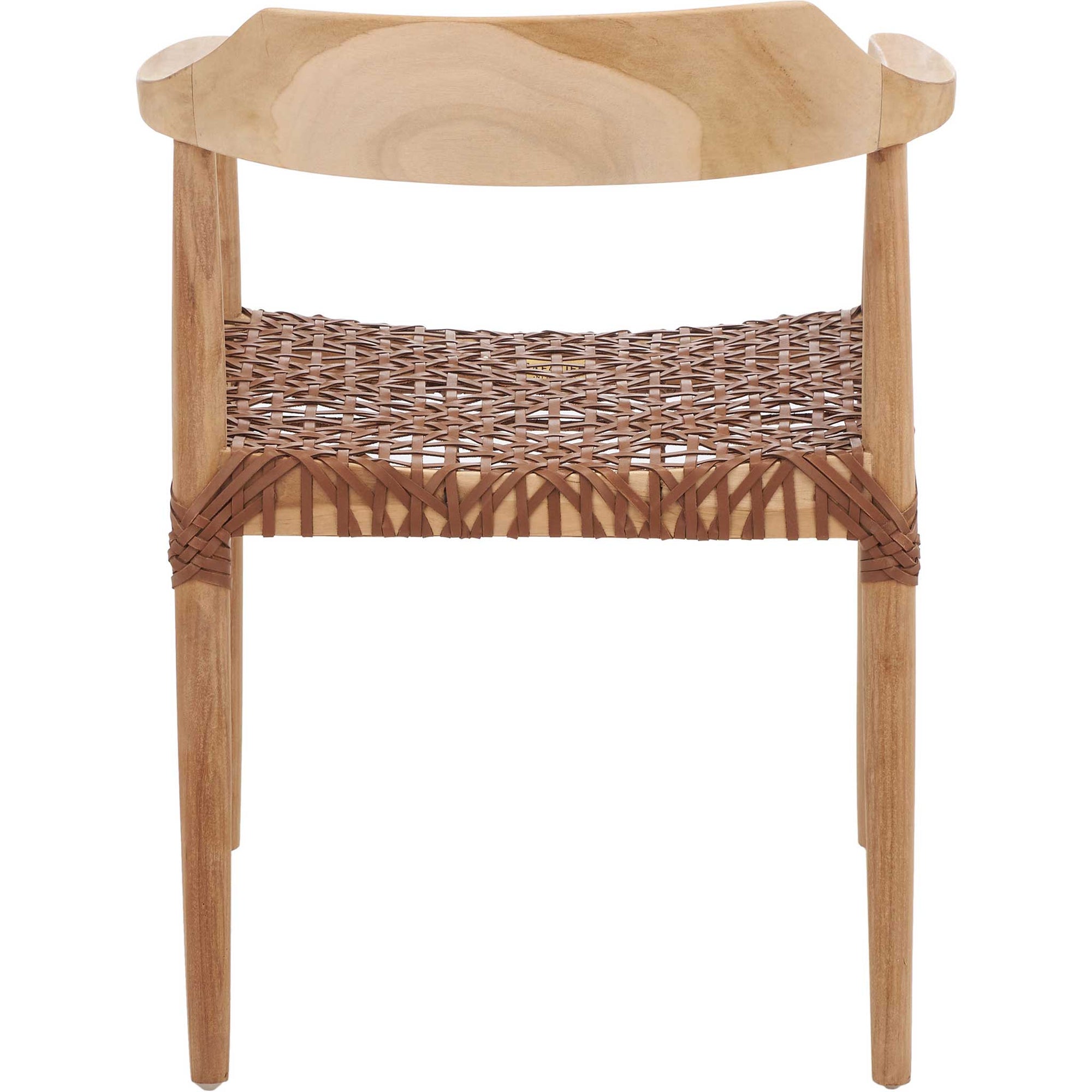 Murray Leather Woven Accent Chair Natural/Honey