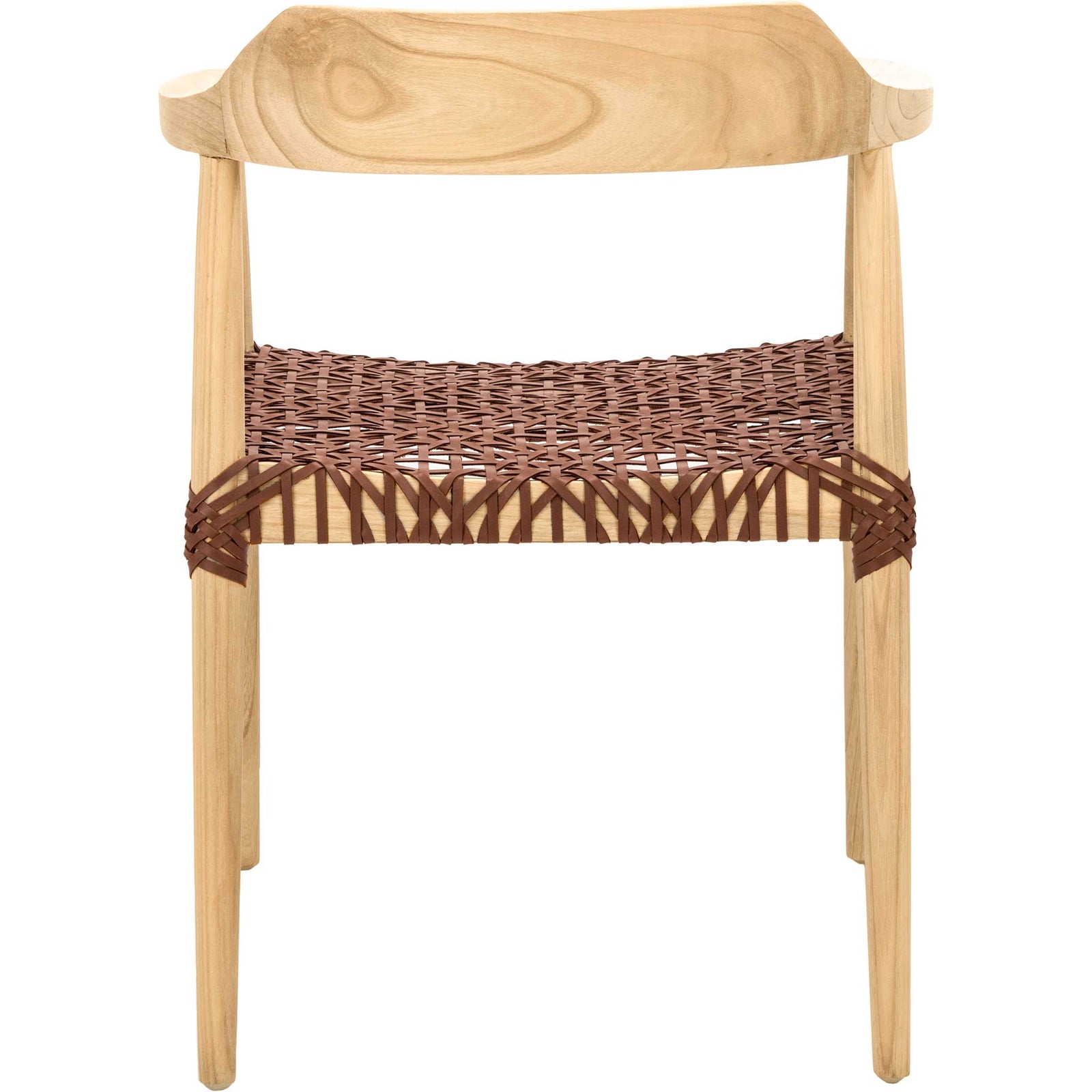 Murray Leather Woven Accent Chair Natural