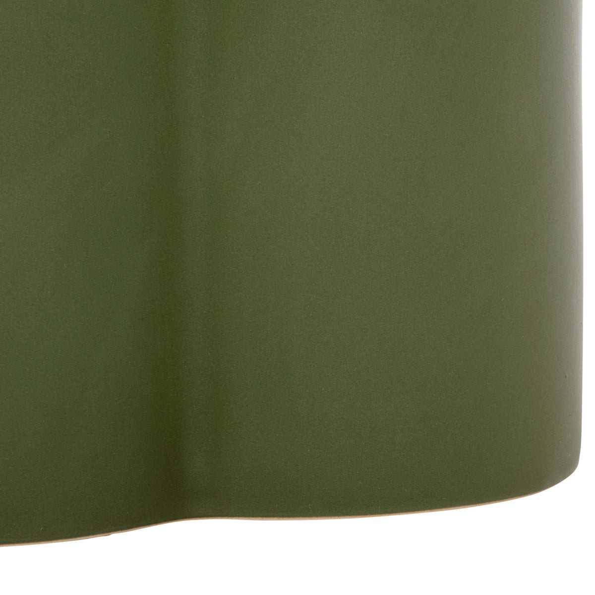 Gently scalloped pedestal base lends sculptural character to the moss green stool || ACS4593D || leg_studio