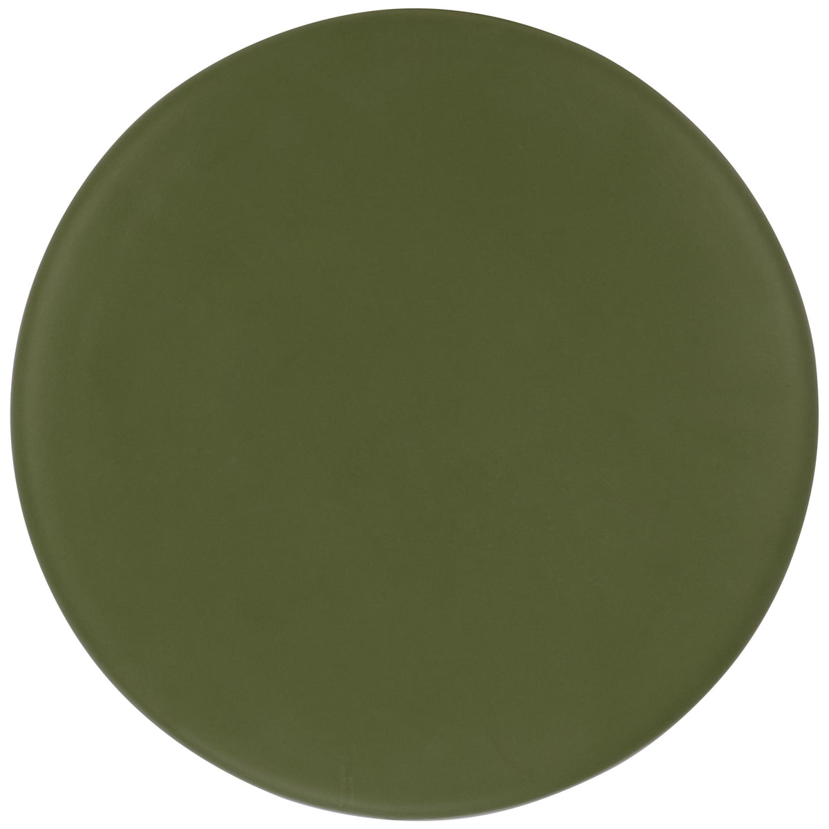 Smooth circular seat showcases the stool's muted moss green ceramic finish || ACS4593D || top_studio