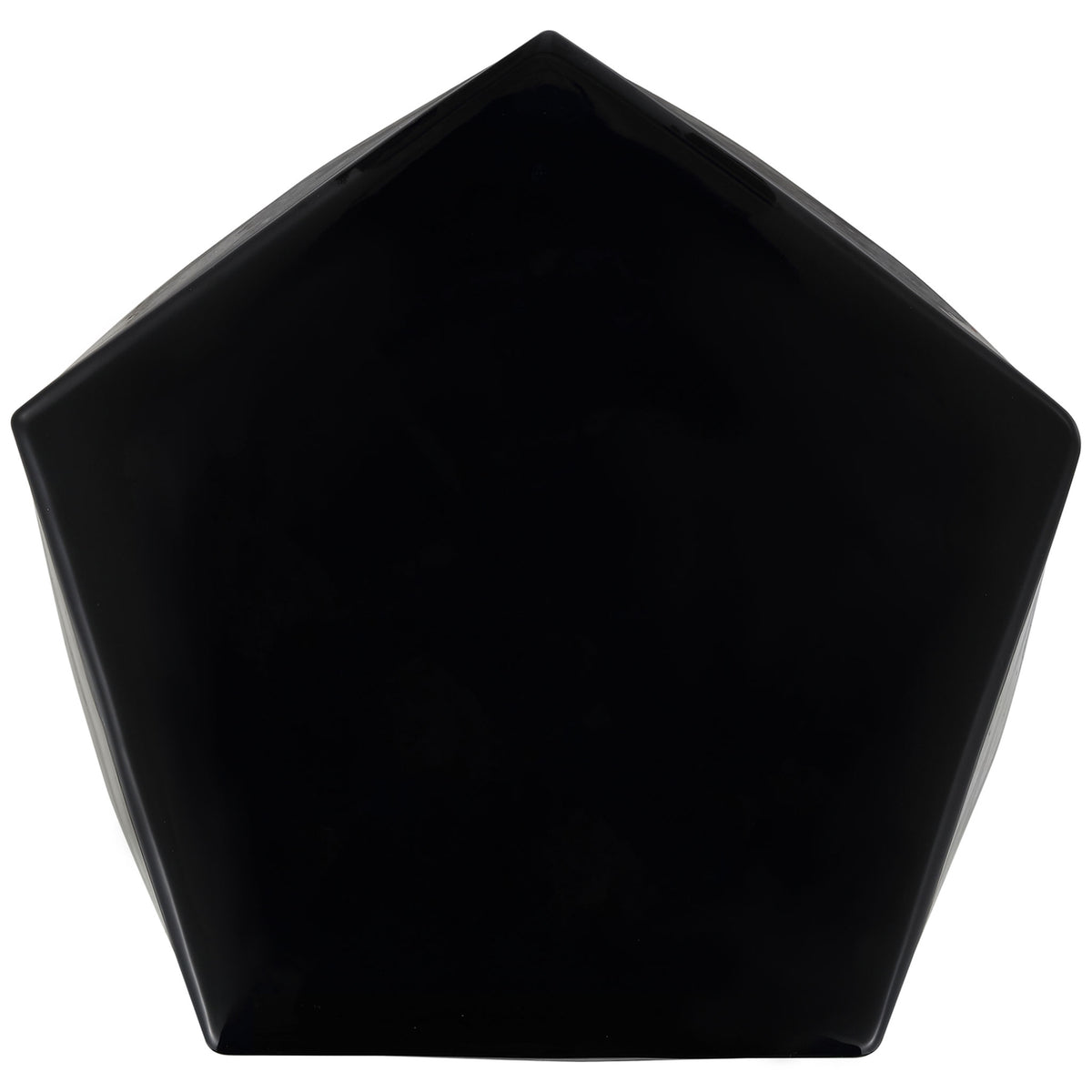 A pentagonal black ceramic top gives the garden stool its bold geometric shape || ACS4596B || top_studio