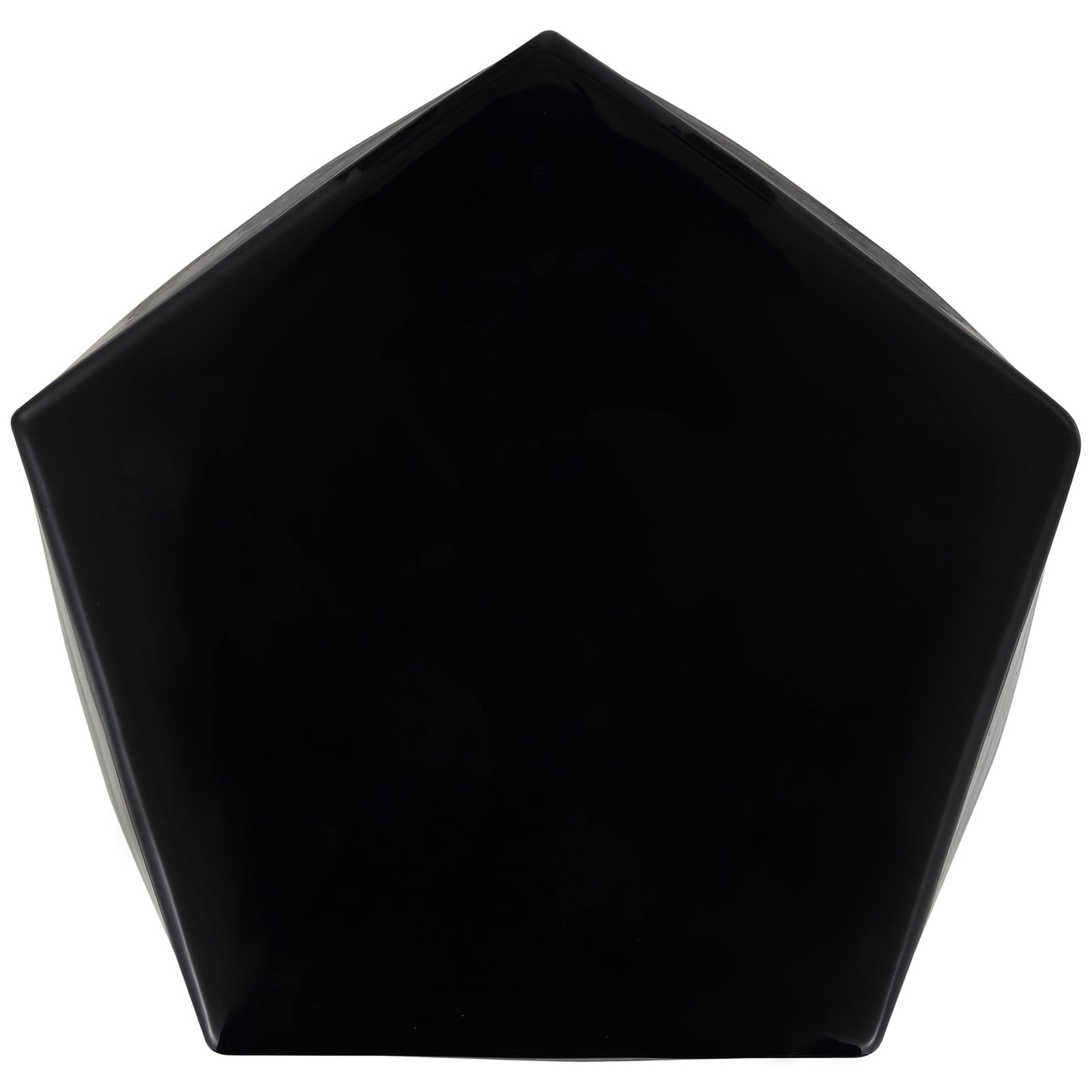 A pentagonal black ceramic top gives the garden stool its bold geometric shape || ACS4596B || top_studio