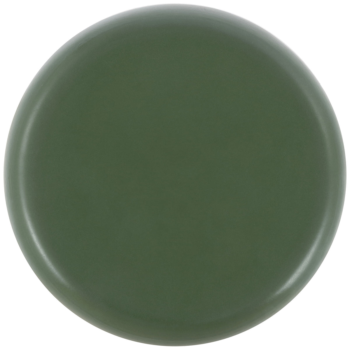 The smooth circular seat lends the moss green ceramic stool a clean, understated look. || ACS4598C || top_studio