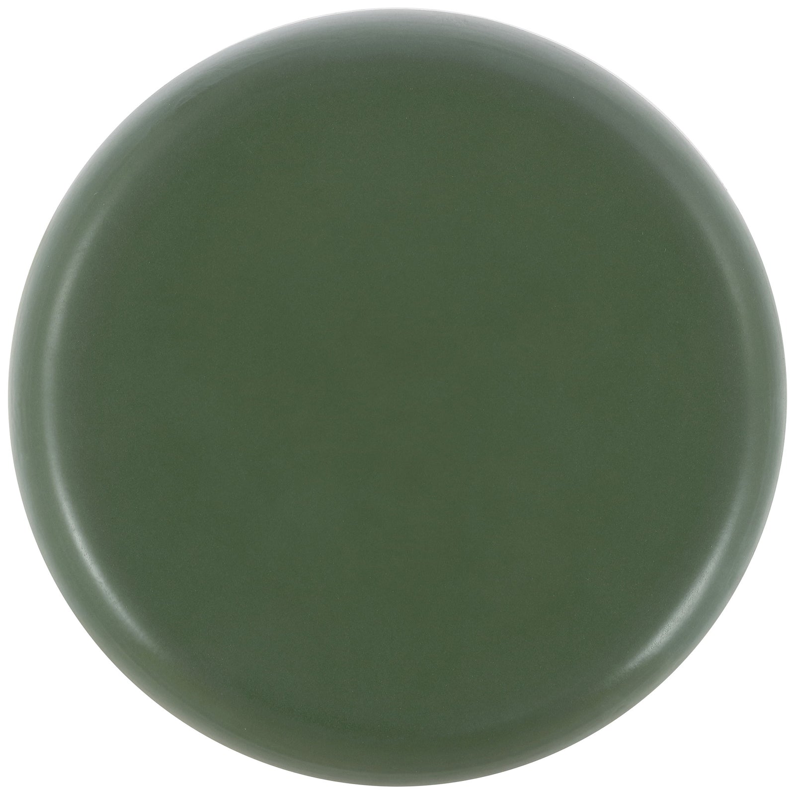 The smooth circular seat lends the moss green ceramic stool a clean, understated look. || ACS4598C || top_studio