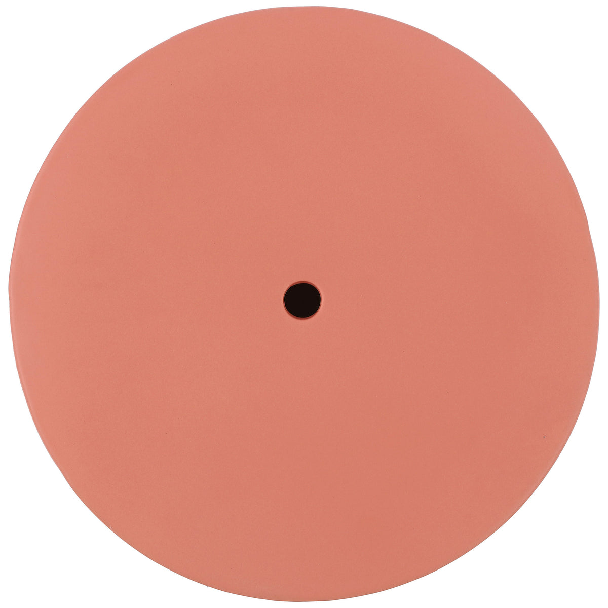 Round terracotta ceramic seat has a small centered opening and a smooth earthy finish || ACS4599B || top_studio