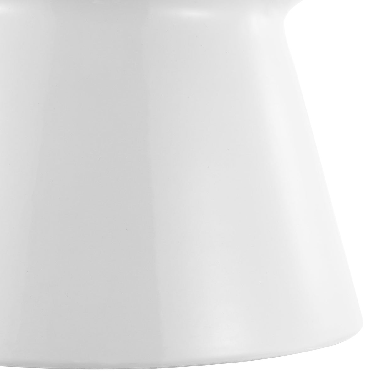 The white ceramic stool widens toward a broad, gently flared base. || ACS4601A || leg_studio