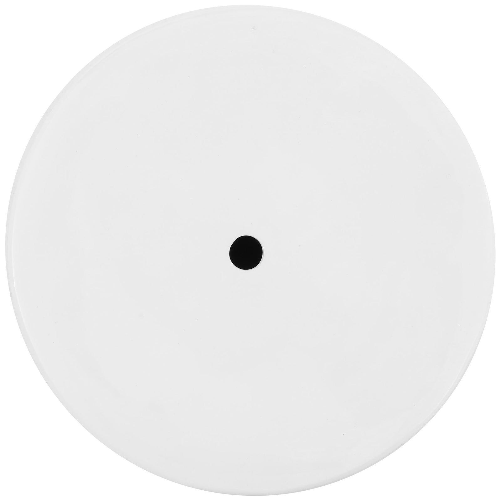 The circular white ceramic top has a small central opening and a smooth finish. || ACS4601A || top_studio
