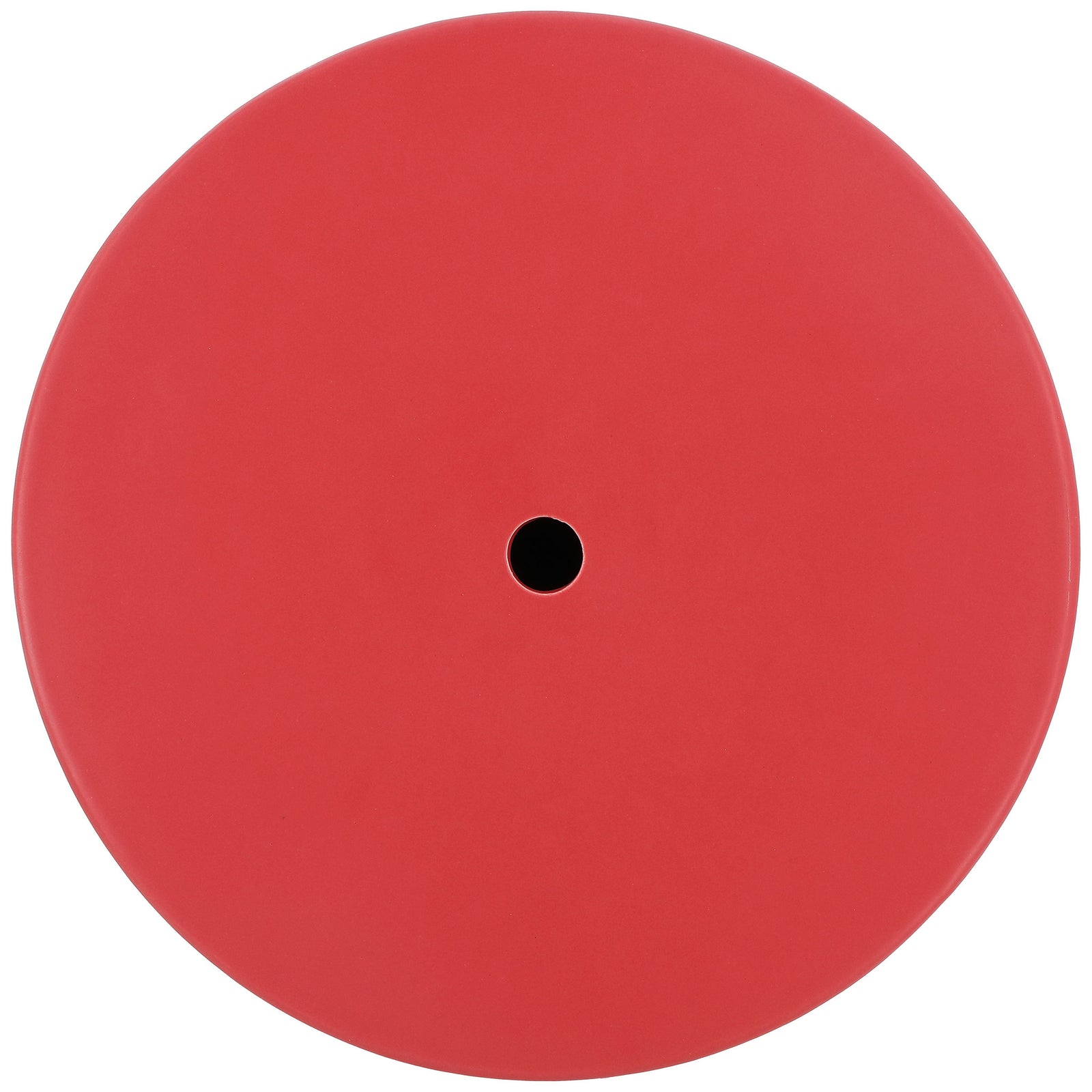 The round, bright red ceramic top has a small opening at its center. || ACS4601C || top_studio
