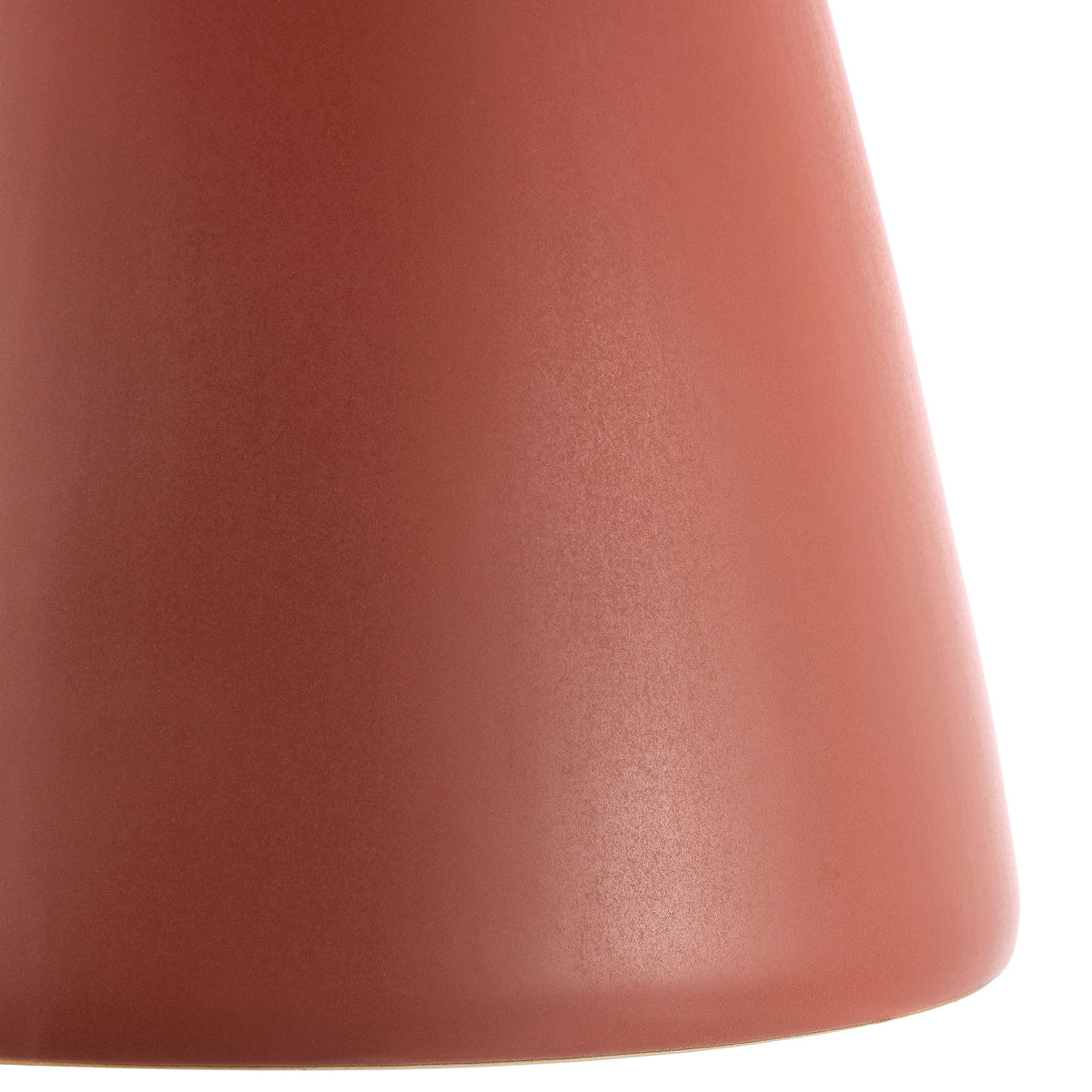Terracotta ceramic pedestal flares gently at the base with a warm, smooth finish