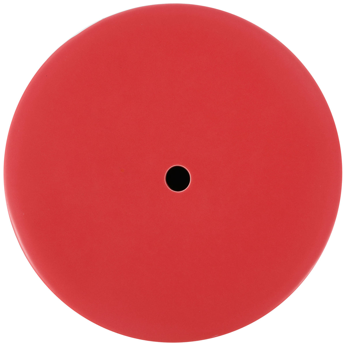 Smooth, circular red ceramic top has a small opening at its center || ACS4605C || top_studio