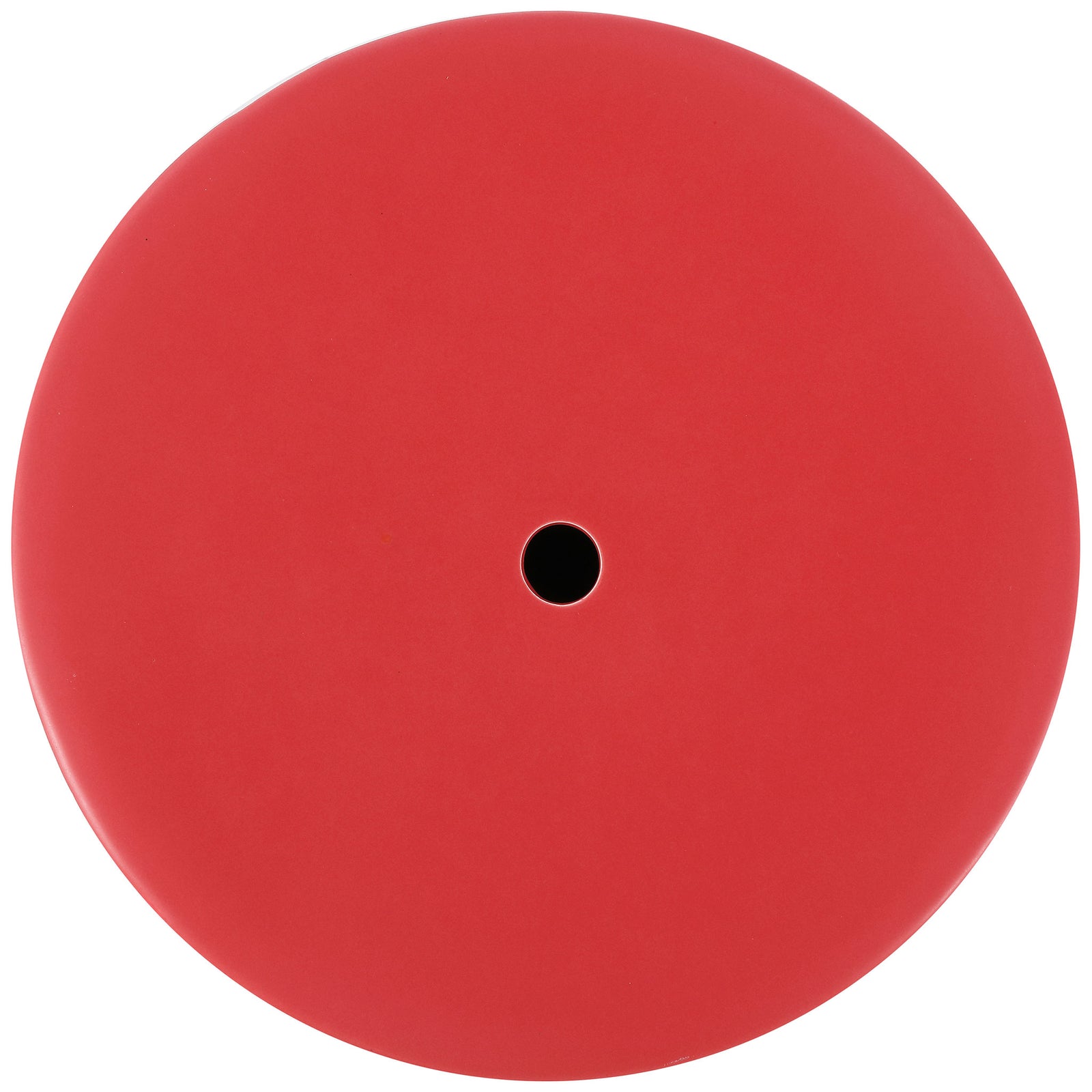 Smooth, circular red ceramic top has a small opening at its center || ACS4605C || top_studio