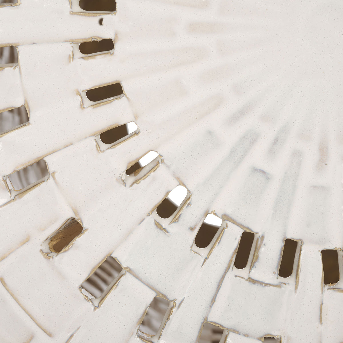 Soft cream glaze highlights the sculpted ceramic surface and open cutouts || ACS4606A || swatch_studio