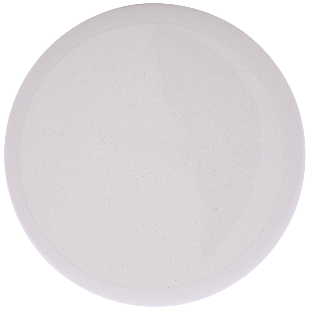 A smooth round top with a subtle rim gives the cream ceramic stool a versatile surface. || ACS4608B || top_studio