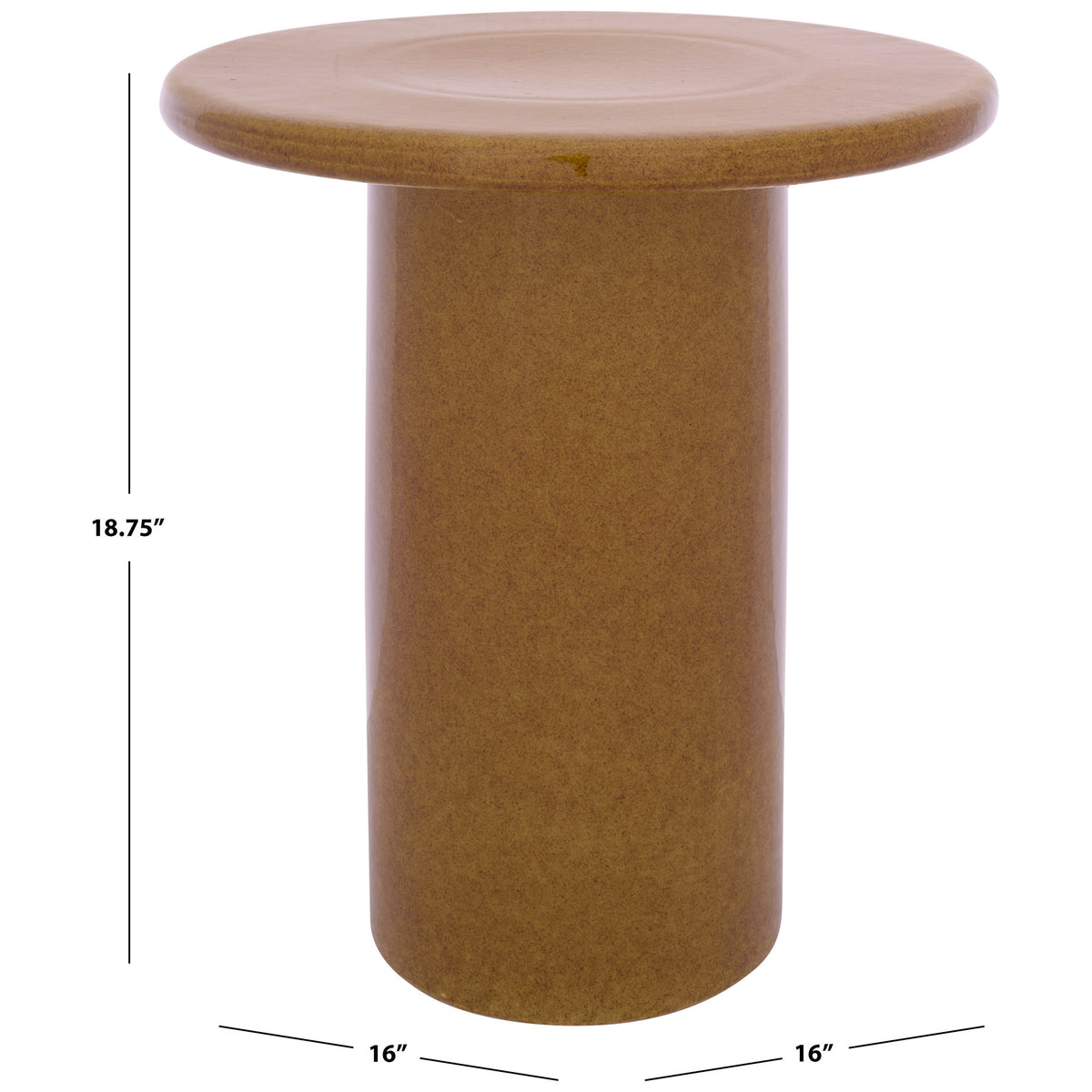 Ginger ceramic stool measures 16 inches across and 18.75 inches tall || ACS4610A || dimension_studio