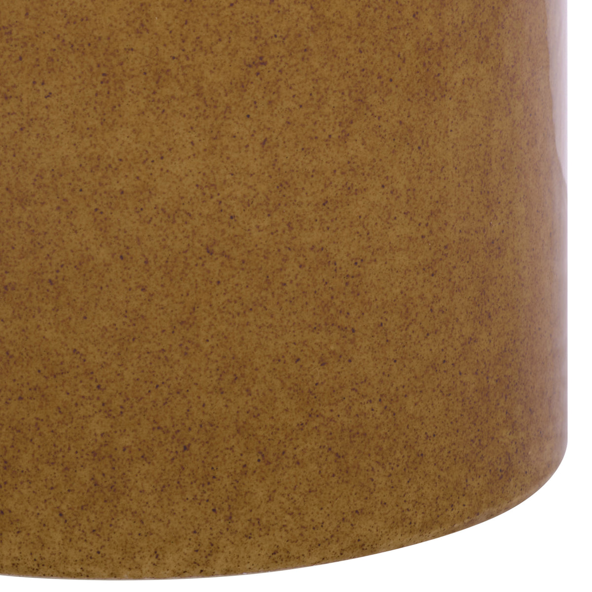 Sturdy cylindrical base features a gently rounded foot and speckled ginger glaze