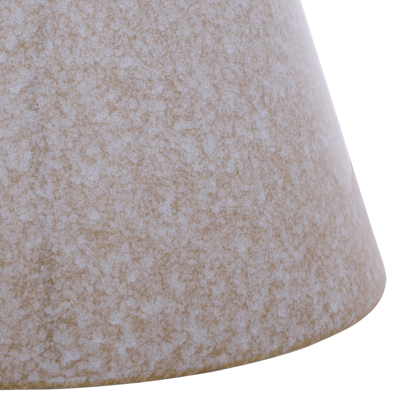 A wide, tapered ceramic base showcases the stool's light taupe mottled finish. || ACS4611A || leg_studio