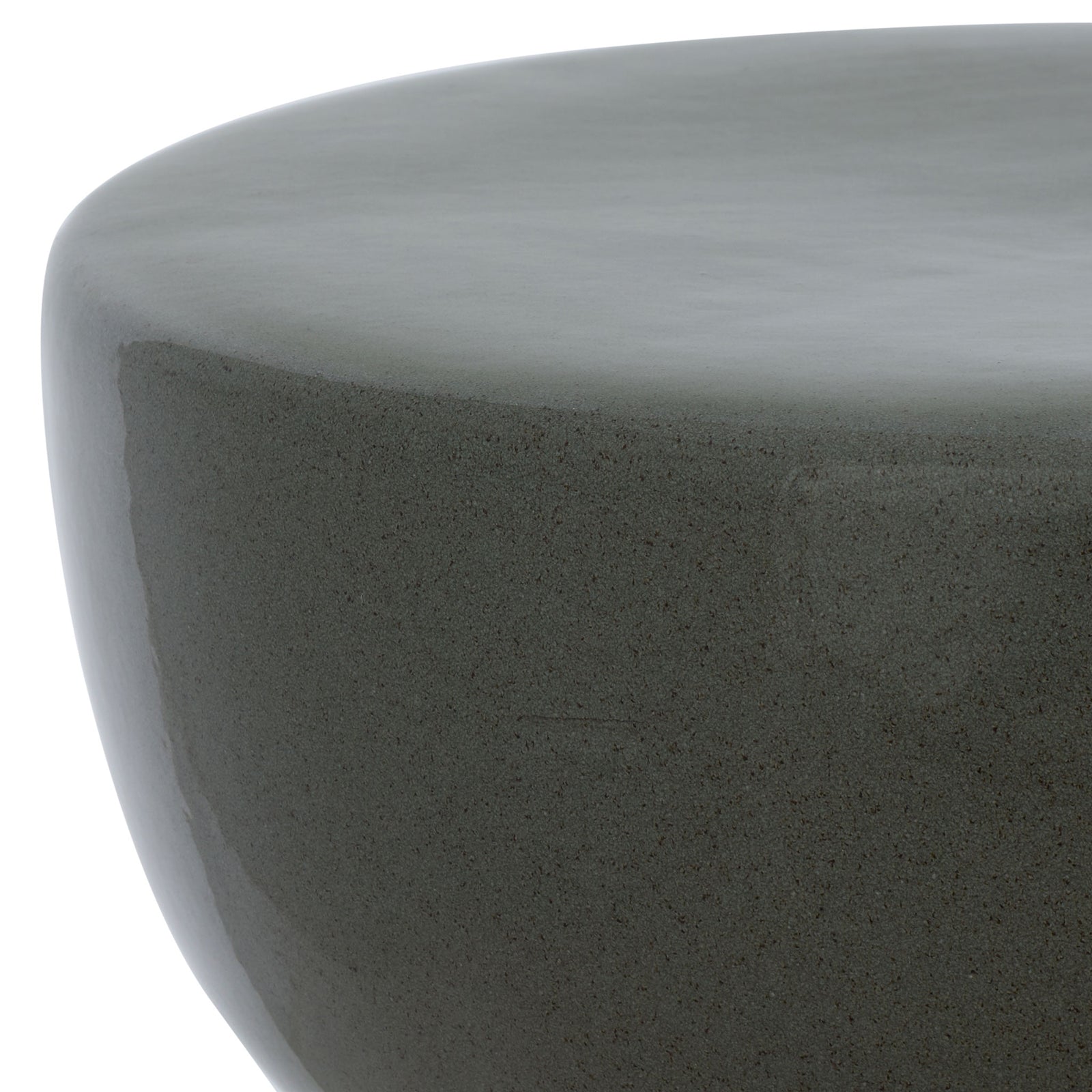 The rounded seat edge highlights the green ceramic's fine texture and smooth glaze. || ACS4611C || detail_studio