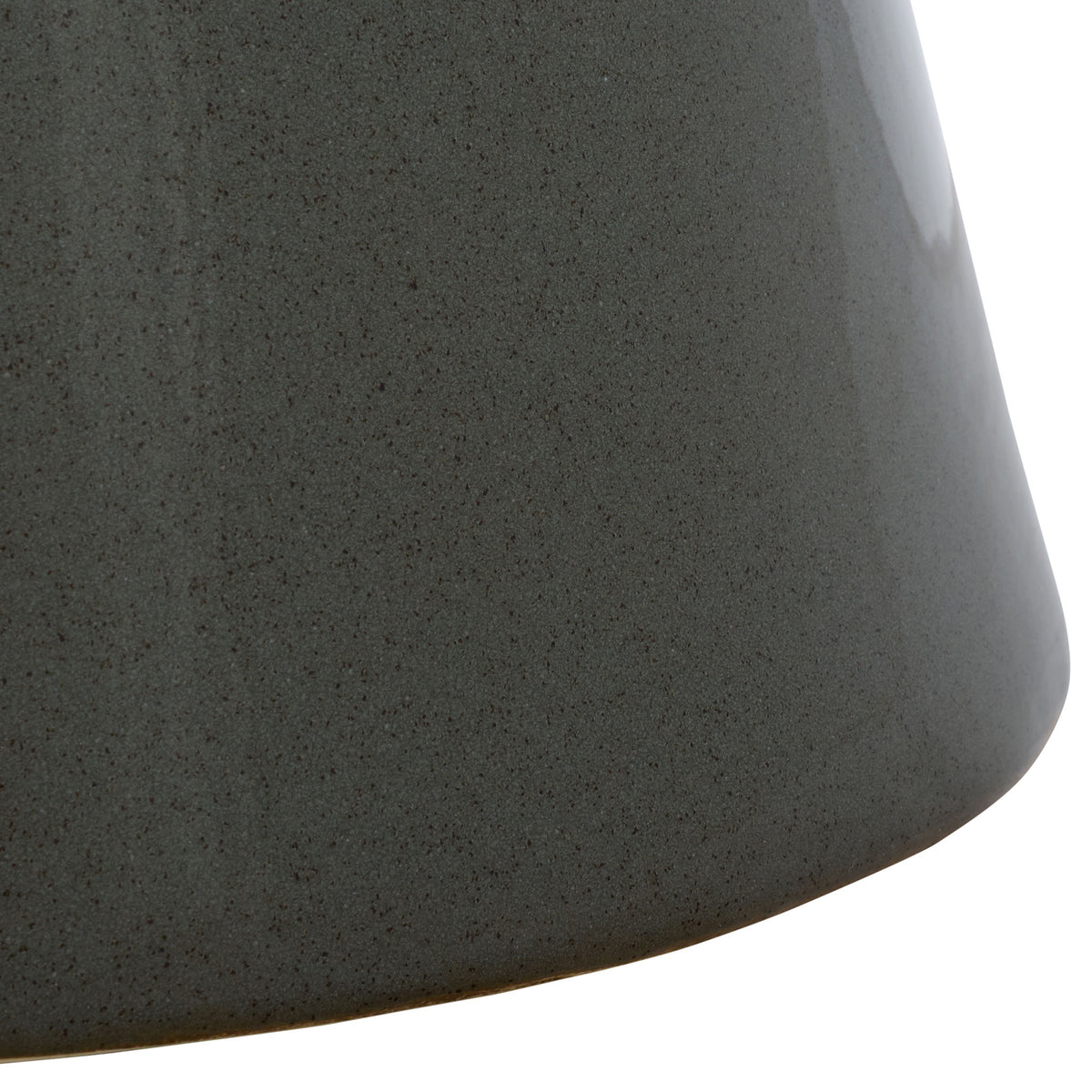 The wide, tapered pedestal base has a finely speckled green ceramic glaze. || ACS4611C || leg_studio