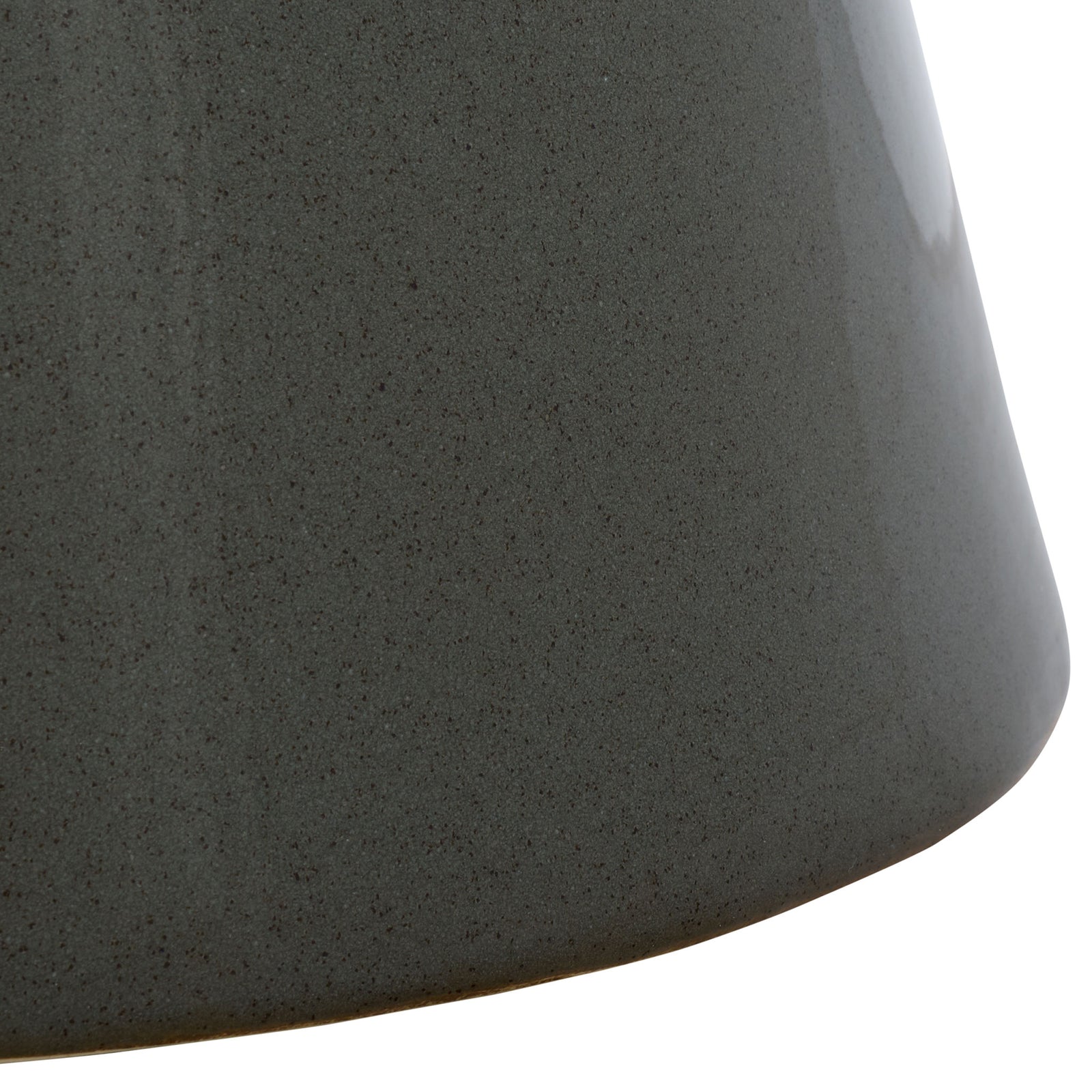 The wide, tapered pedestal base has a finely speckled green ceramic glaze. || ACS4611C || leg_studio