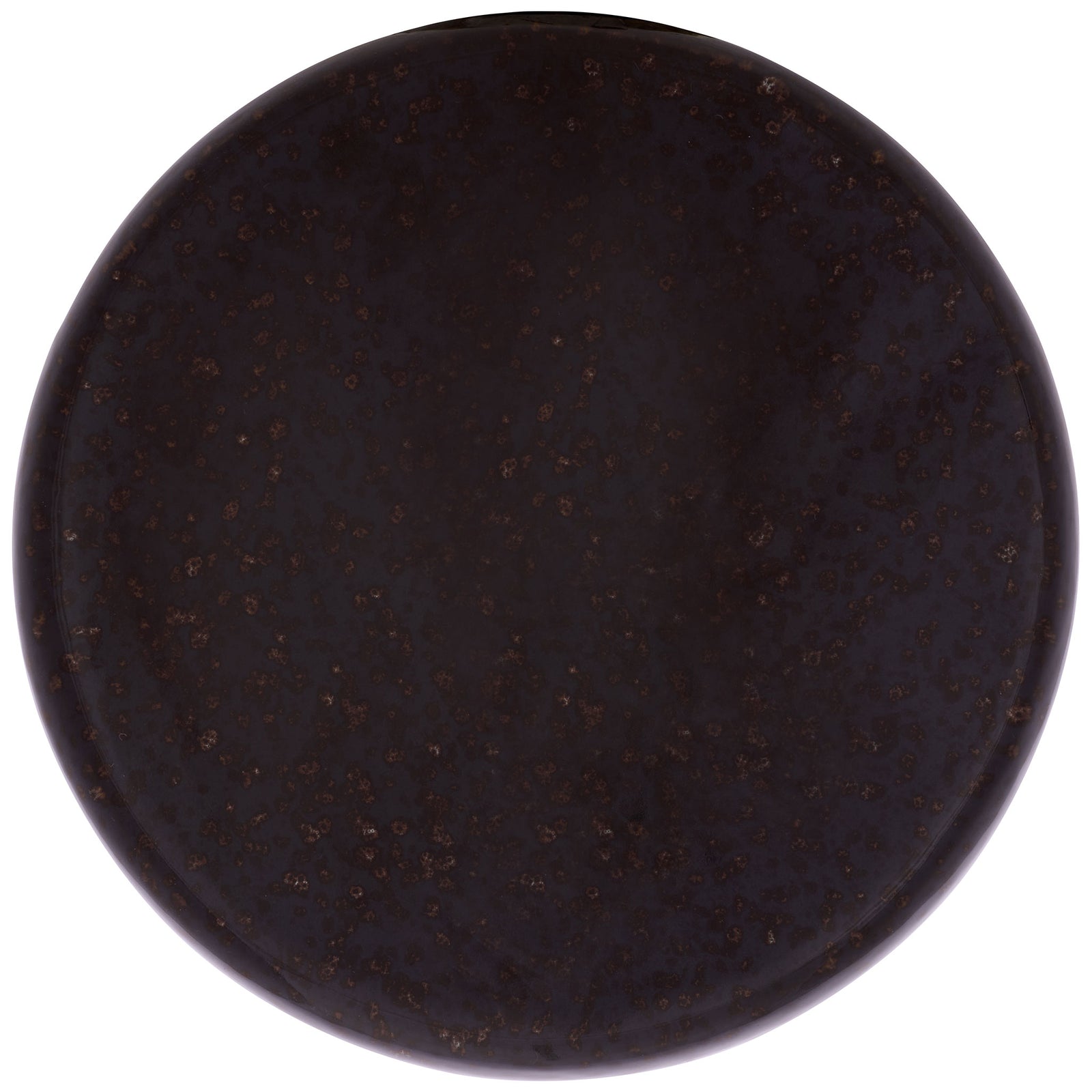 A smooth, circular ceramic top offers a handy perch in a deep, speckled brown finish. || ACS4612B || top_studio