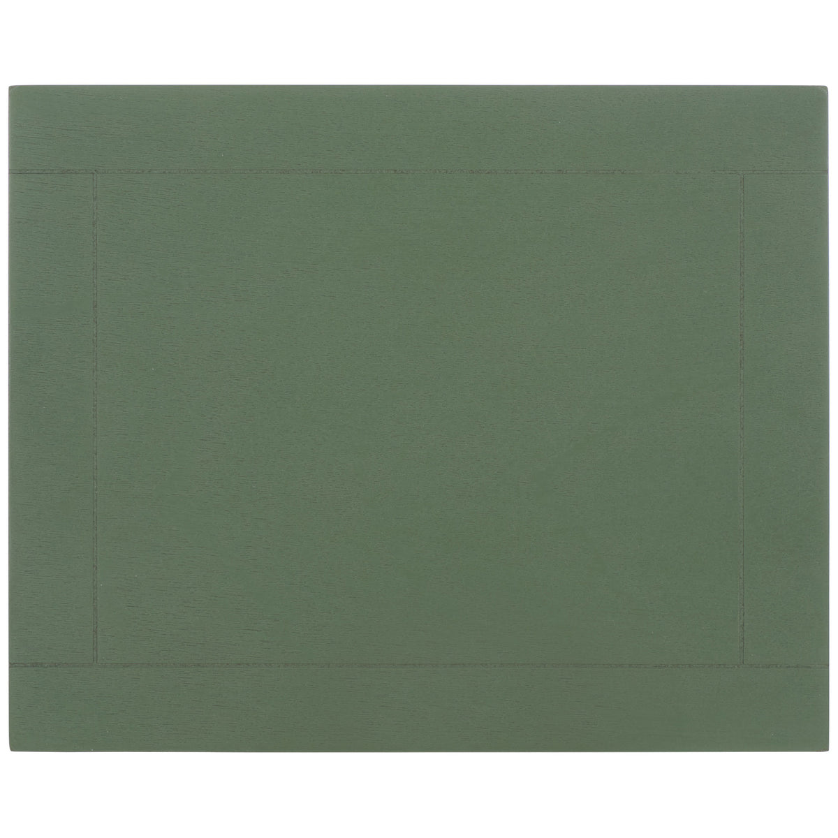 A smooth dusty green tabletop has clean inset lines and a softly textured finish. || AMH5700L || top_studio