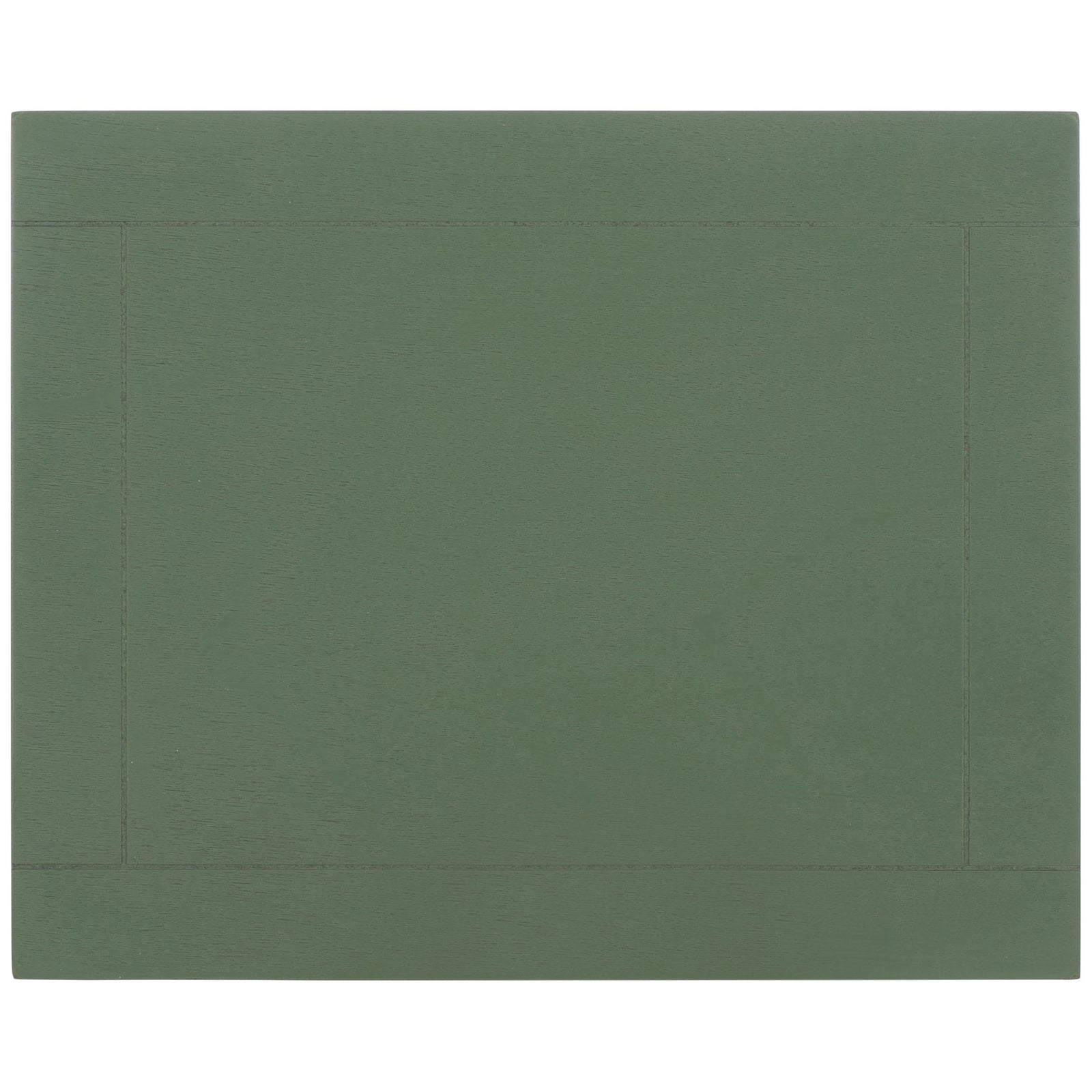 A smooth dusty green tabletop has clean inset lines and a softly textured finish. || AMH5700L || top_studio