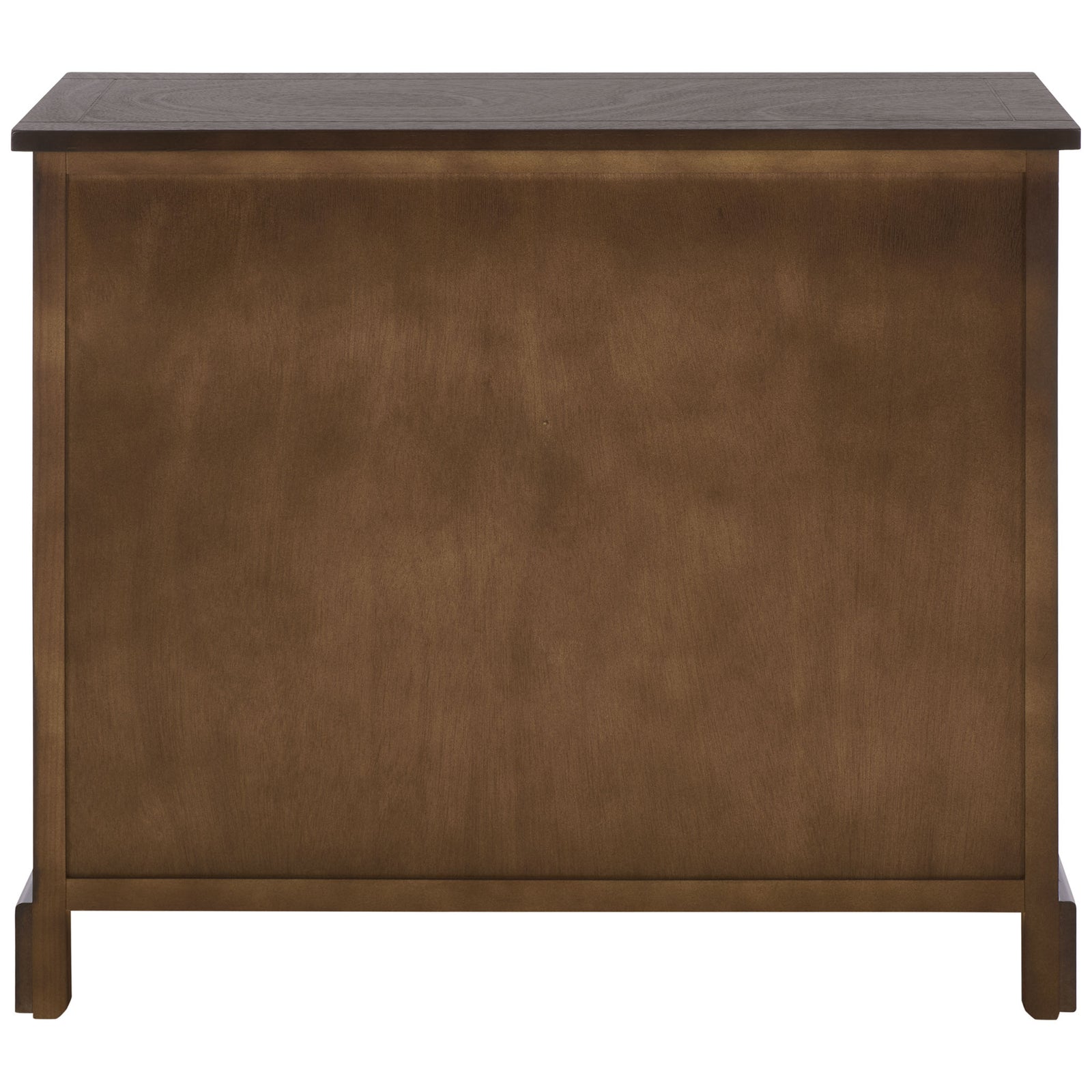A smooth brown back panel lends a polished finish to this basket storage cabinet. || AMH5702H || back_studio