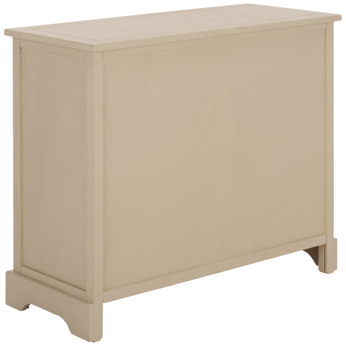 Warm sand-colored wood grain spans the cabinet's back, side, and overhanging top. || AMH5702J || back_angle_studio