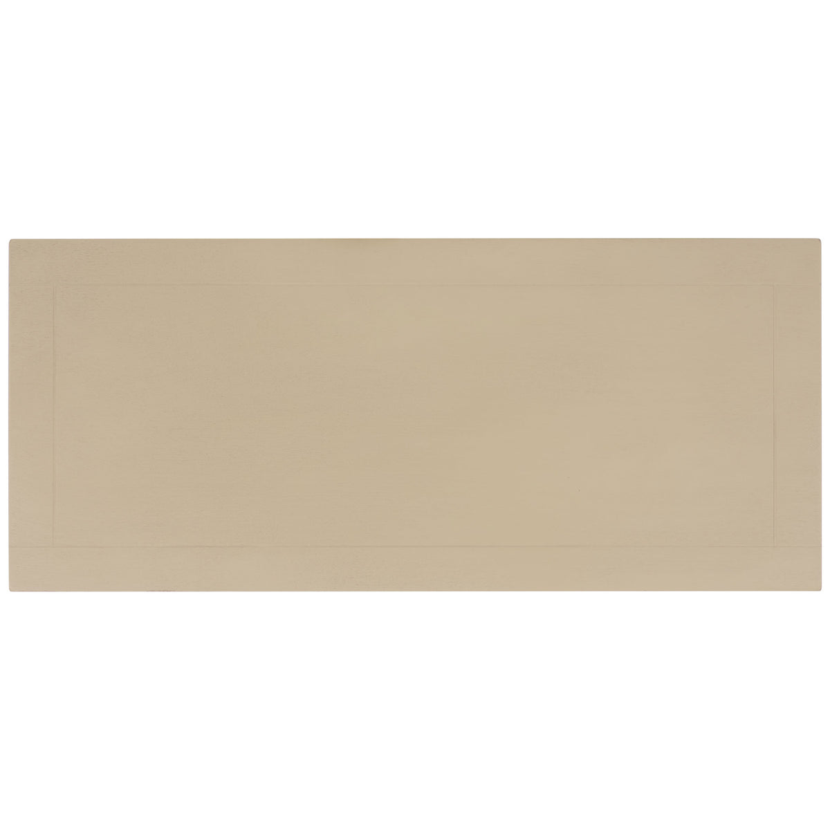 A roomy sand-colored tabletop features a neat inset border and fine wood grain. || AMH5702J || top_studio
