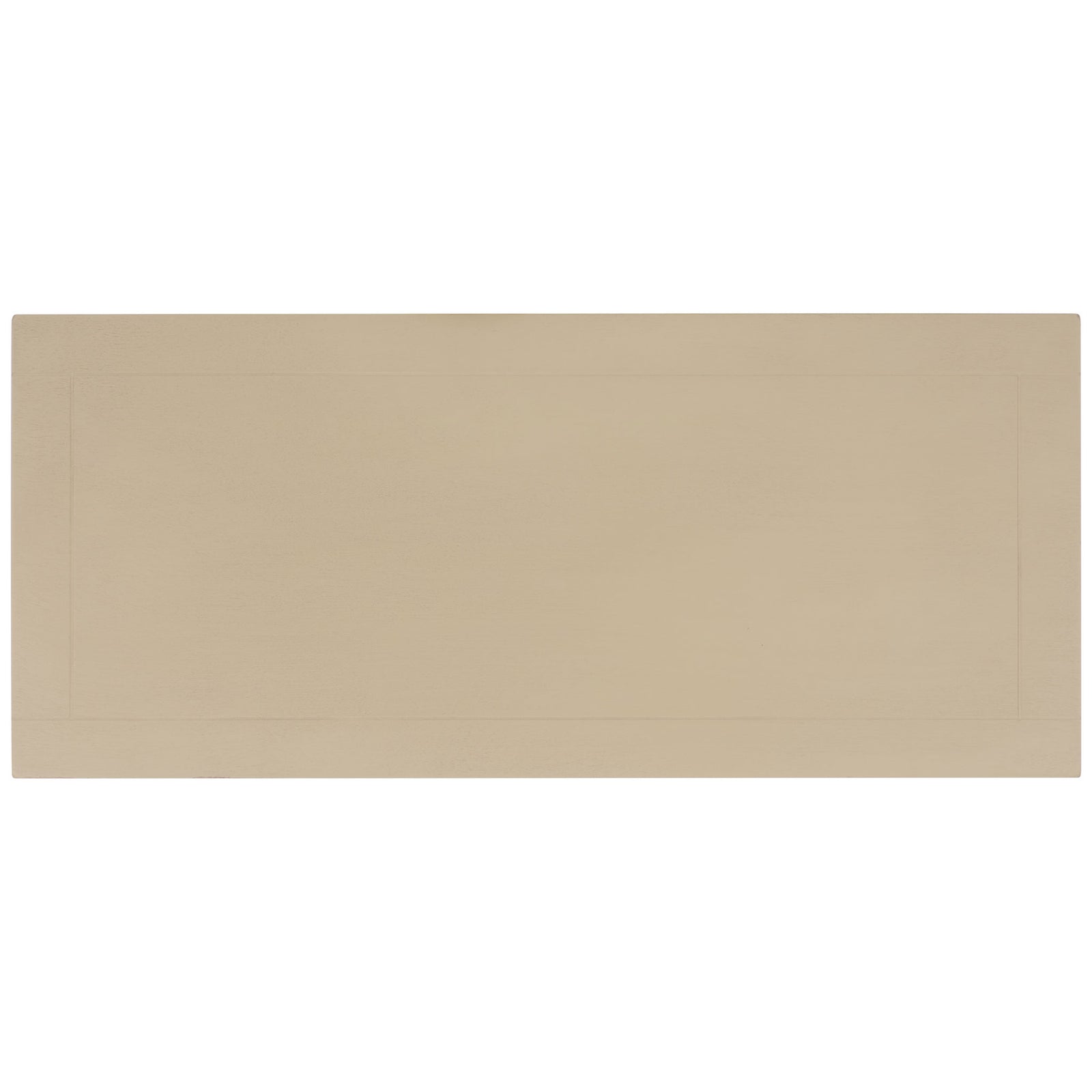 A roomy sand-colored tabletop features a neat inset border and fine wood grain. || AMH5702J || top_studio