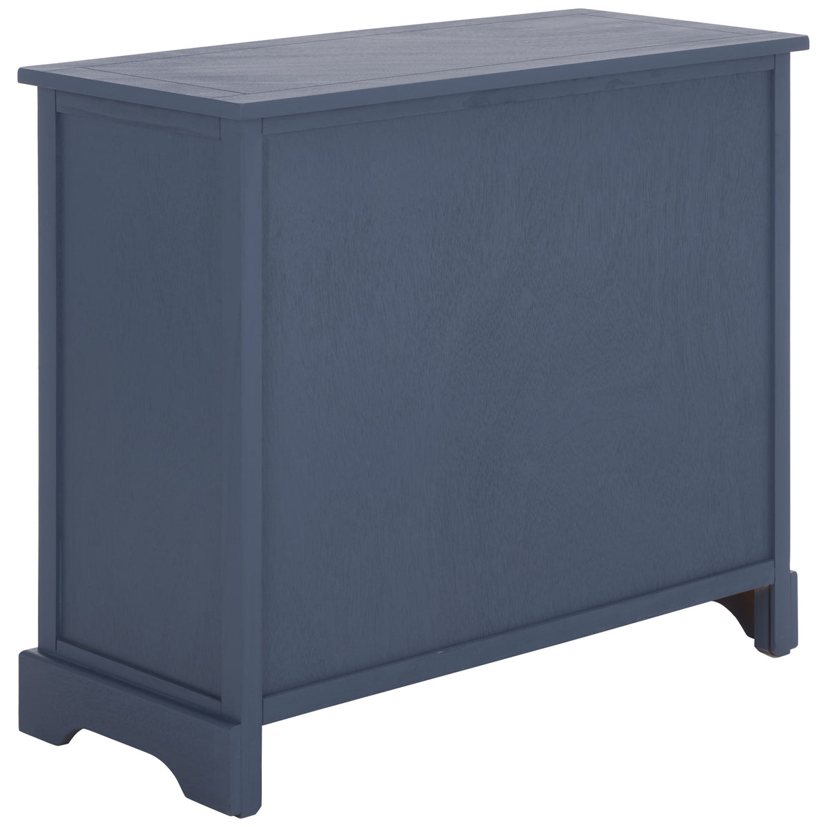 Blue painted wood grain carries across the cabinet's back, side, and broad tabletop. || AMH5702K || back_angle_studio