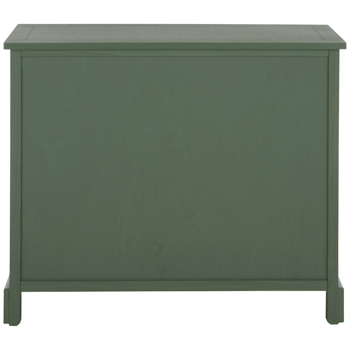 A finished dusty green back panel gives this basket cabinet a polished look. || AMH5702L || back_studio