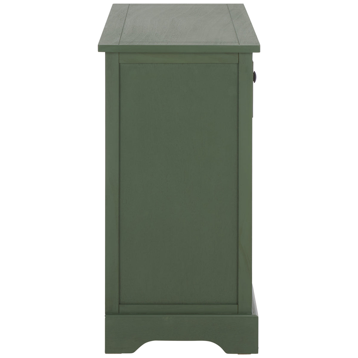 A simple recessed green side panel rests above a gently arched base. || AMH5702L || side_studio
