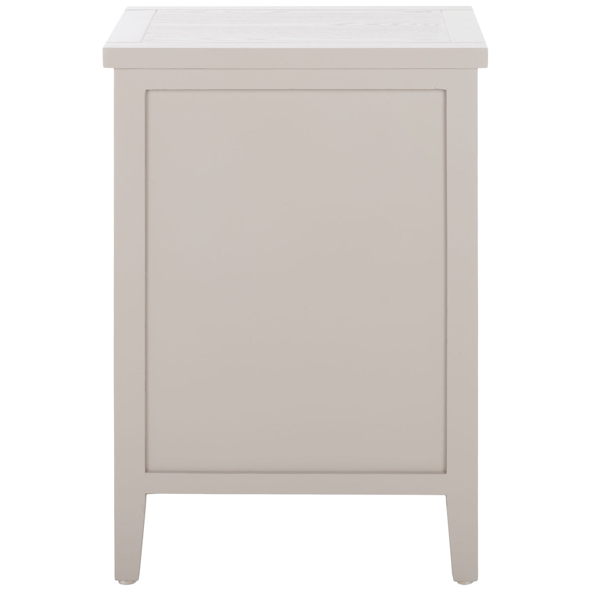 A smooth gray back panel sits within a clean frame above slender tapered legs || AMH6531C || back_studio
