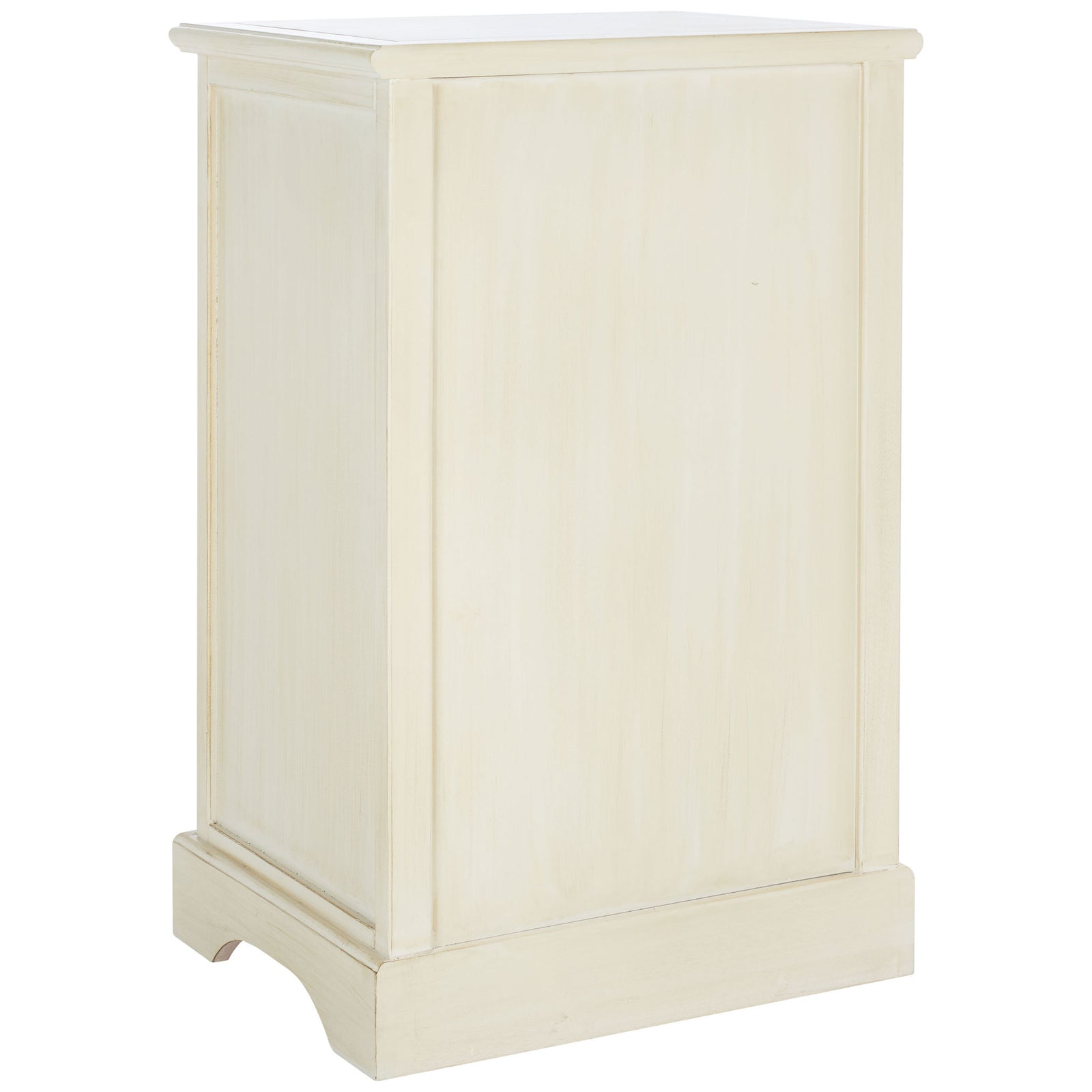 Warm ivory cabinet with paneled back and sides and a curved base cutout || AMH6627D || back_angle_studio