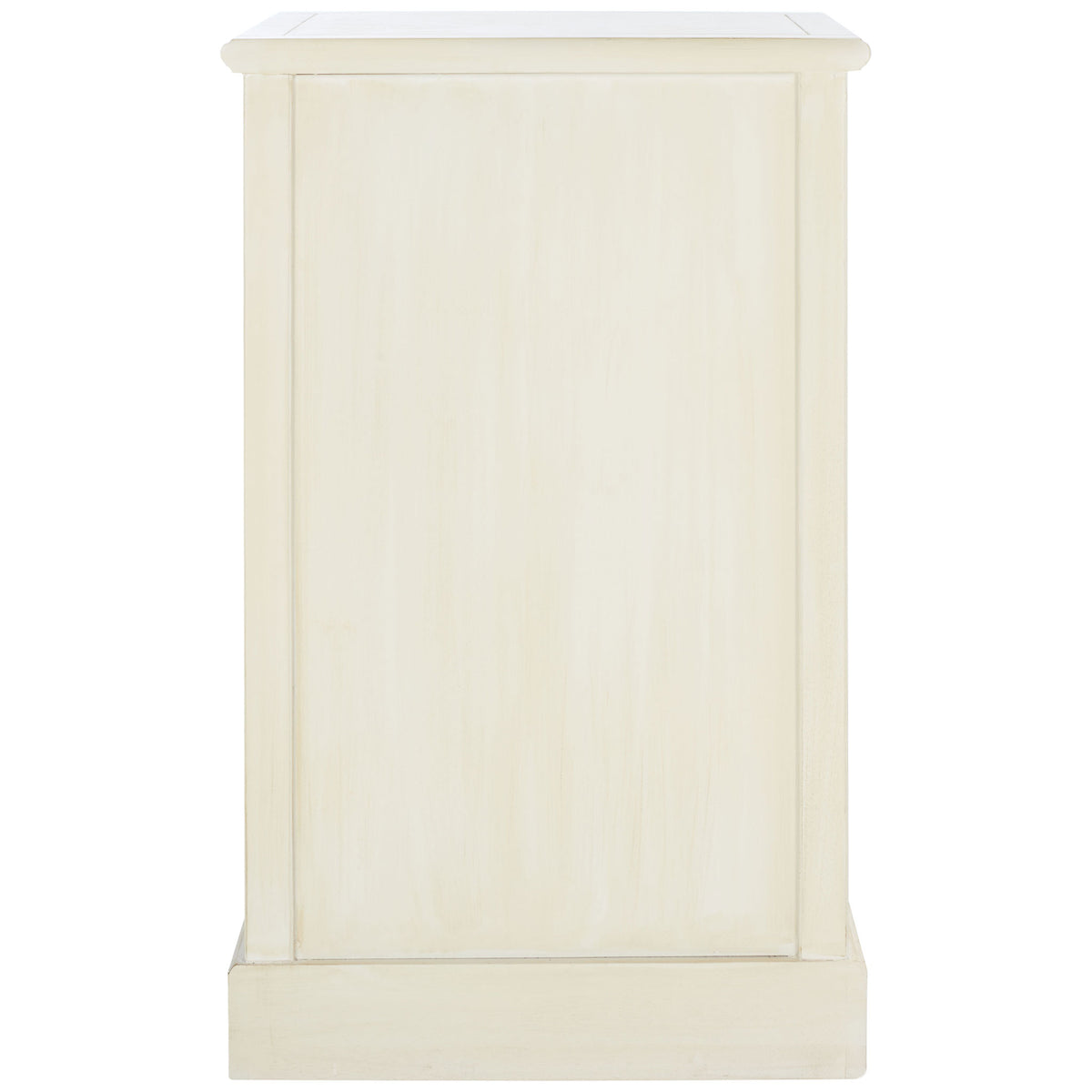 Cream-finished cabinet with a framed back panel and substantial plinth base || AMH6627D || back_studio