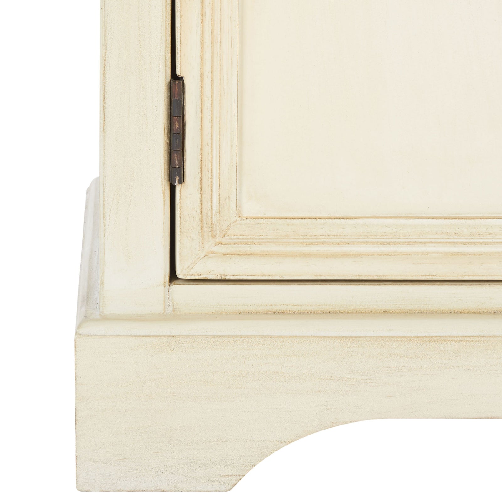 Curved plinth cutout and gently distressed wood give the base a crafted finish || AMH6627D || leg_studio