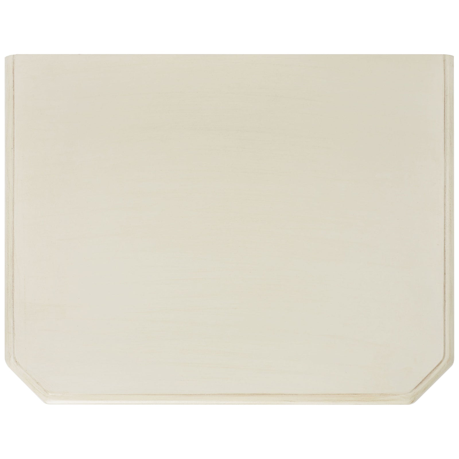 The smooth barley tabletop has clipped corners and a gently shaped edge. || AMH6629D || top_studio