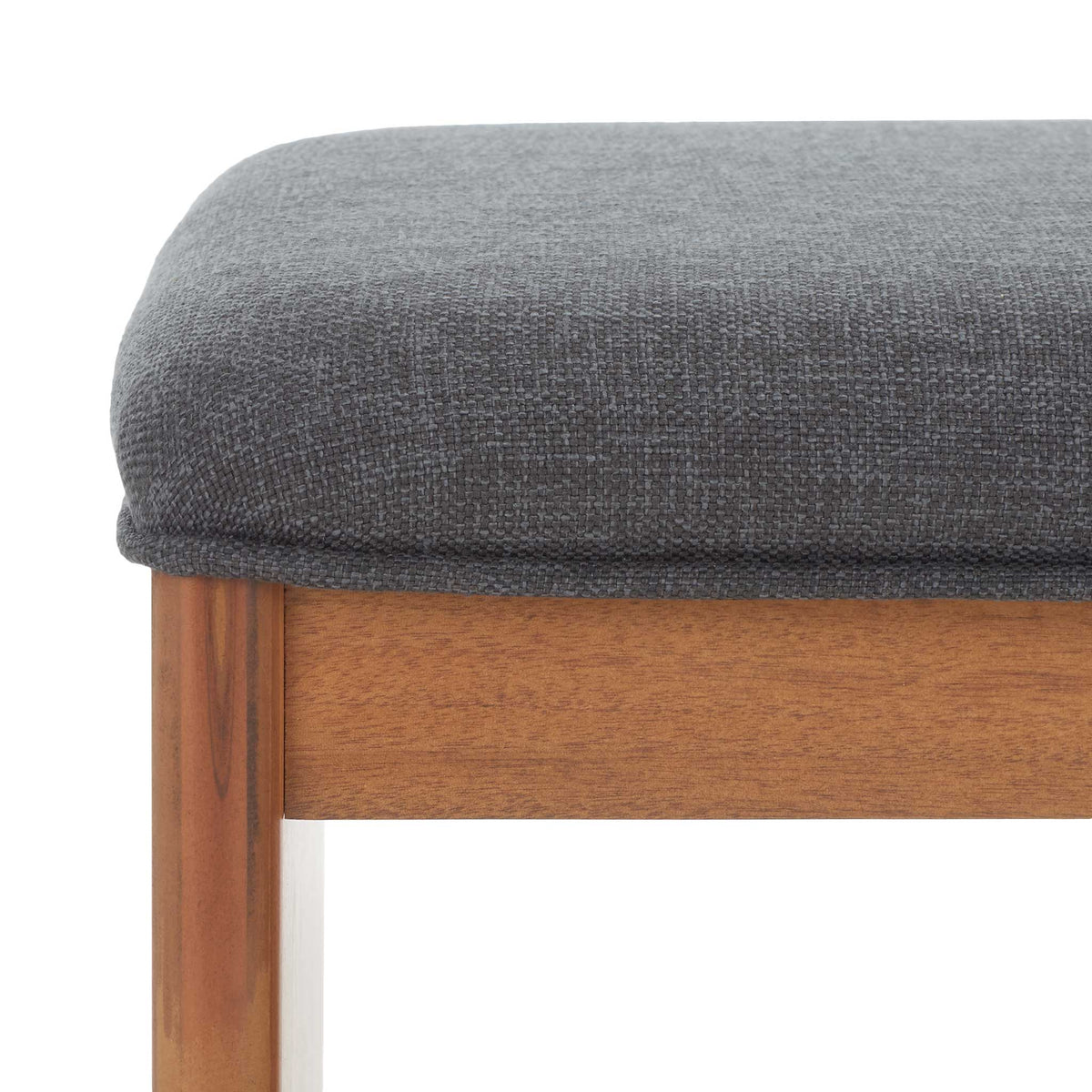 Textured dark gray upholstery pairs with softly rounded wood frame. || BCH5001C || detail_studio