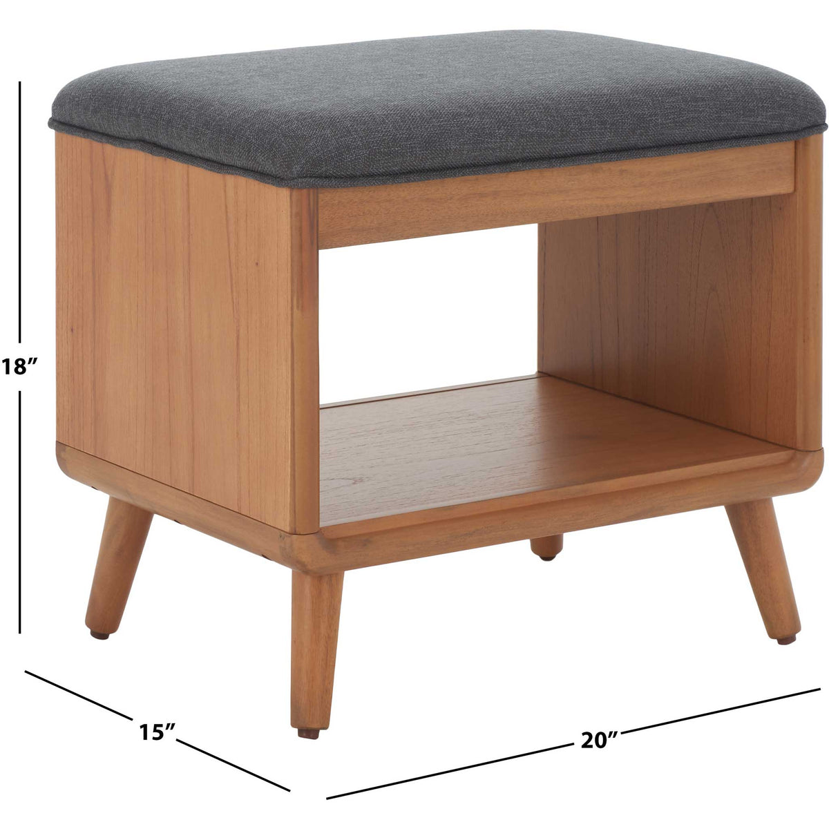 Space-saving bench sized perfectly for entryways with built-in shelf for everyday essentials. || BCH5001C || dimension_studio
