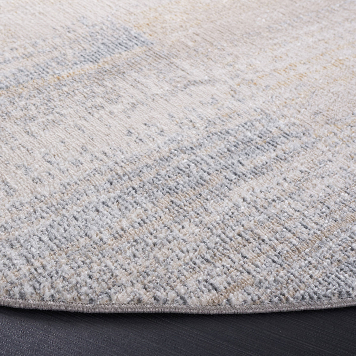 Plush, low-profile weave shows heathered texture and neatly finished edge in gray and beige || BLR216F-7R || detail_studio