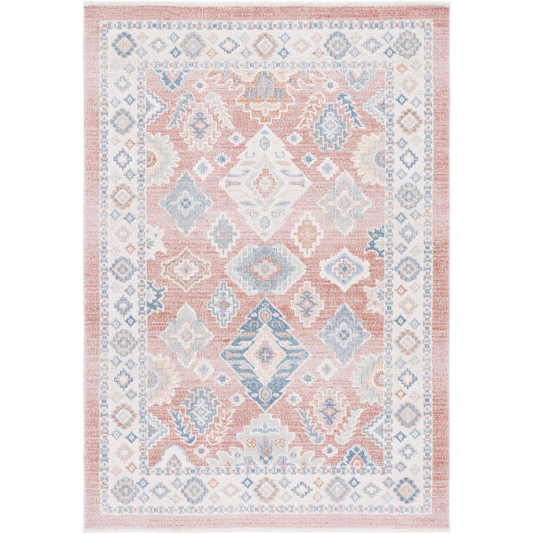 Vintage-inspired medallions in rose and blue framed by a soft ivory border || BLR218U-5 || top_studio