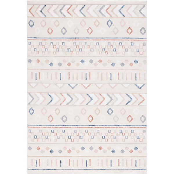 Beige rug with soft pastel geometric motifs and a plush low pile for a clean, modern look || BLR226B-5 || top_studio