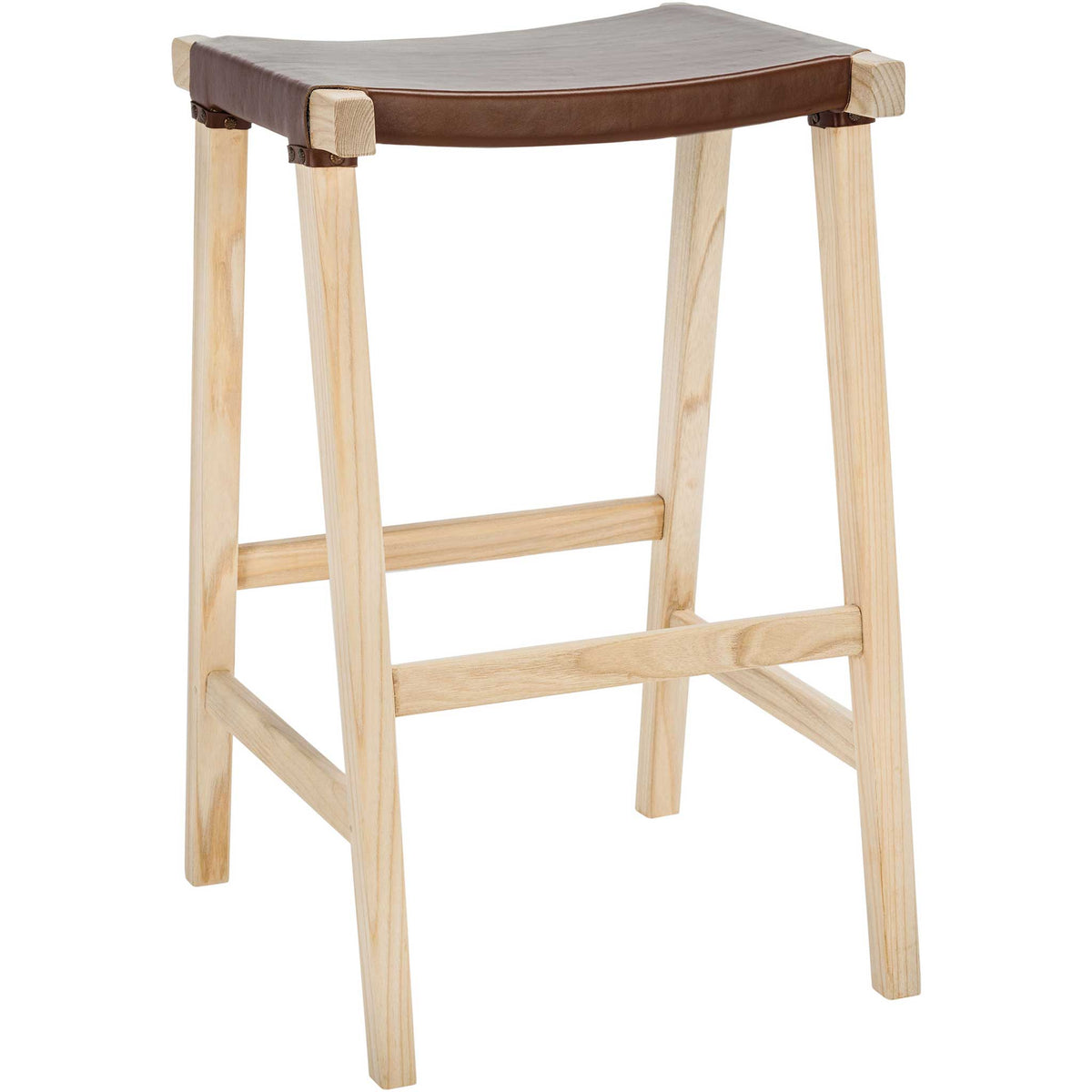 Aali Rectangle Bar Stool Cognac/Natural
