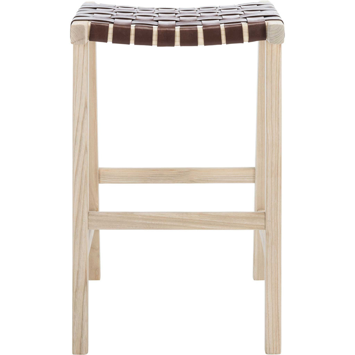Abril Rectangle Bar Stool Cognac/Natural